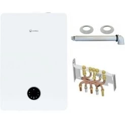 ELM LEBLANC Chaudière Gaz Murale Condensation Egalis Ballon Condens E.L.M Leblanc 24kW Complète (Ventouse + Douilles + Dosseret)