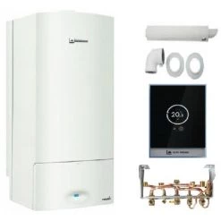 Chaudière Murale Gaz ELM LEBLANC Megalis Condens GVAC 25-1M 24 Kw COMPLETE ( Dosseret + Ventouse + Thermostat WIFI ELM TOUCH )